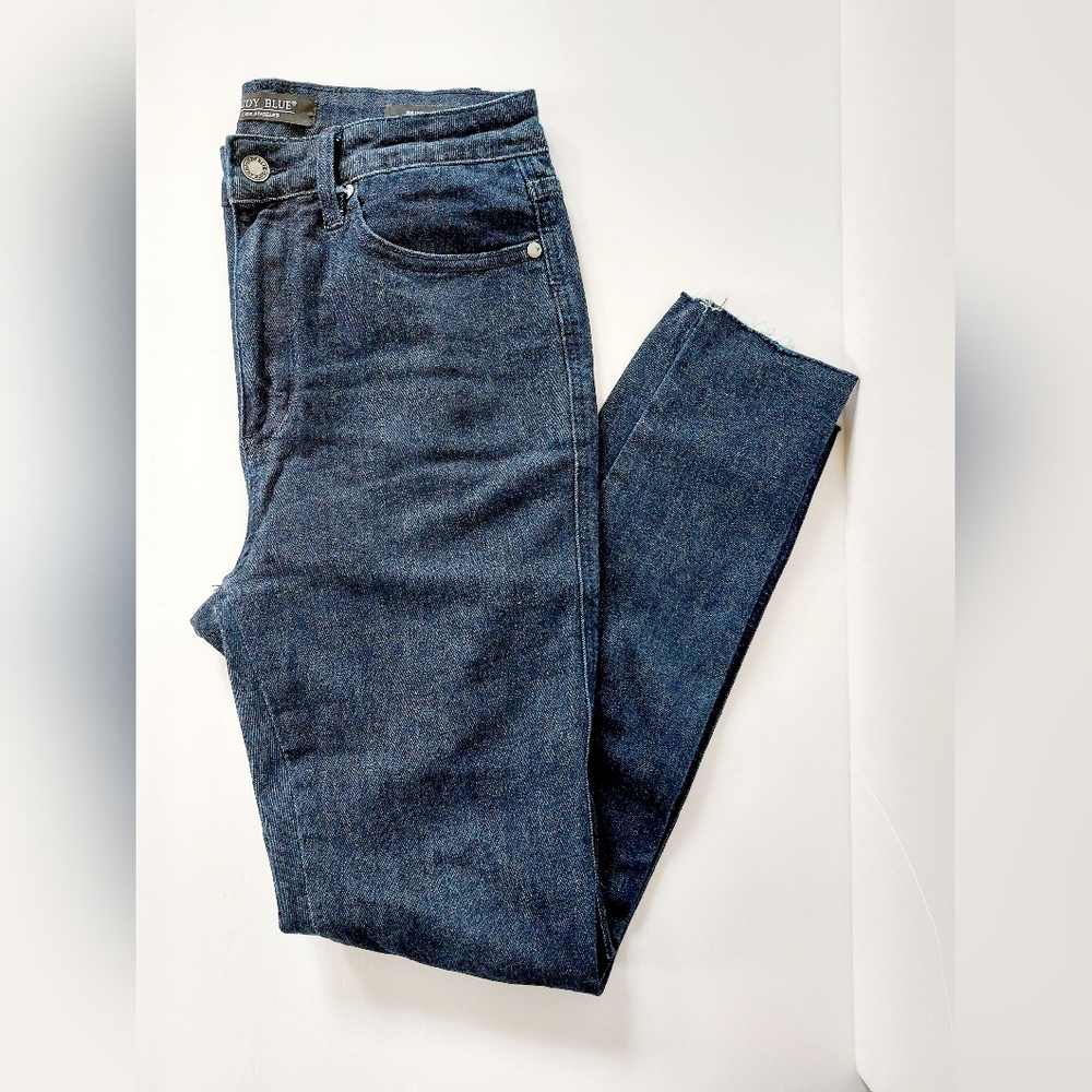 Dark Wash Skinny Fit Judy‎ Blue Jeans 9/29 Raw Hem #JB88703 DK Denim